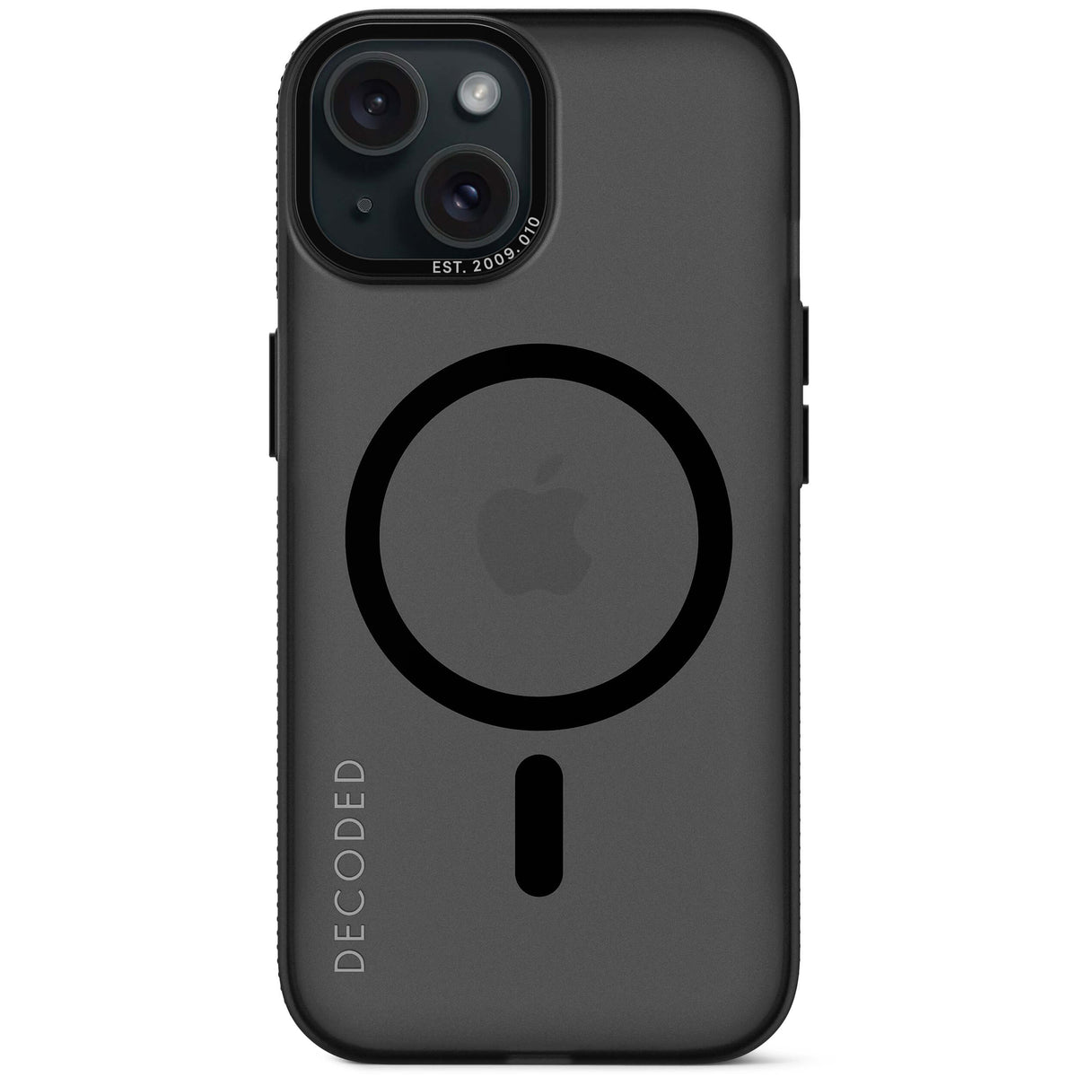 Recycled Plastic Grip Case iPhone 15 - Transparant Black - DECODED