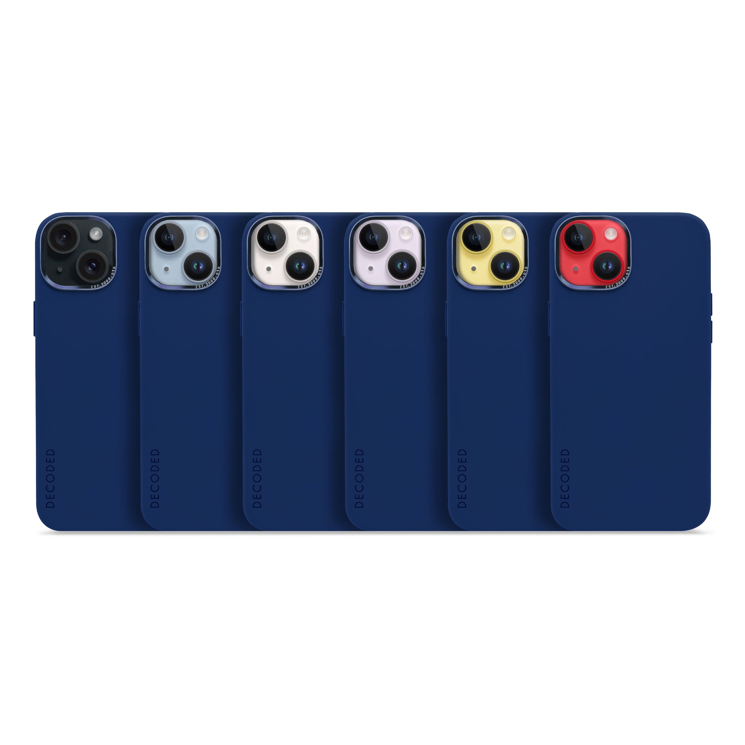 AntiMicrobial Silicone Back Case iPhone 14 - Navy Peony Blue - DECODED Decoded AntiMicrobial Silicone Back Case iPhone 14 - Navy Peony Blue - DECODED Decoded