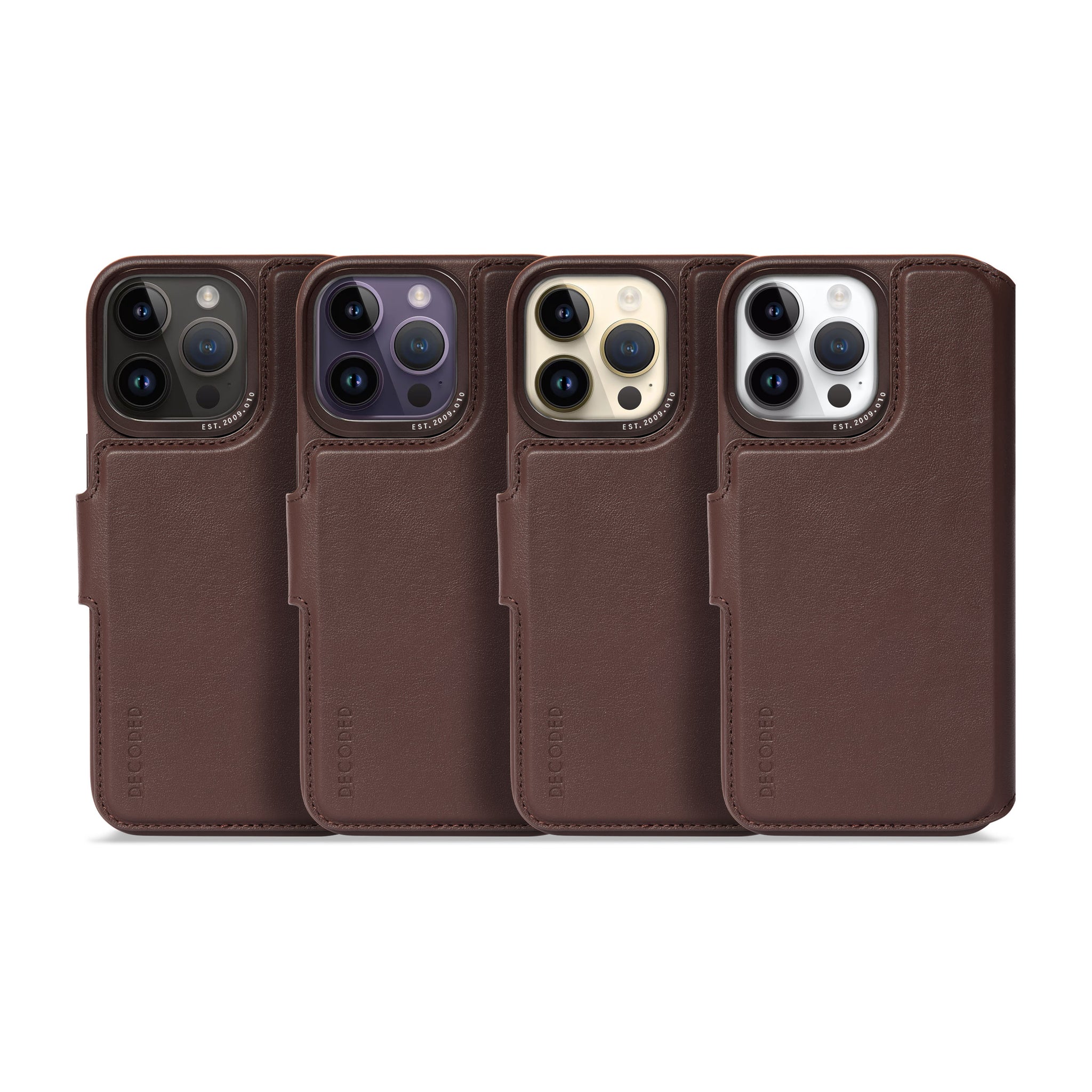 Leather Detachable Wallet Case iPhone 14 Pro Max - Chocolate Brown