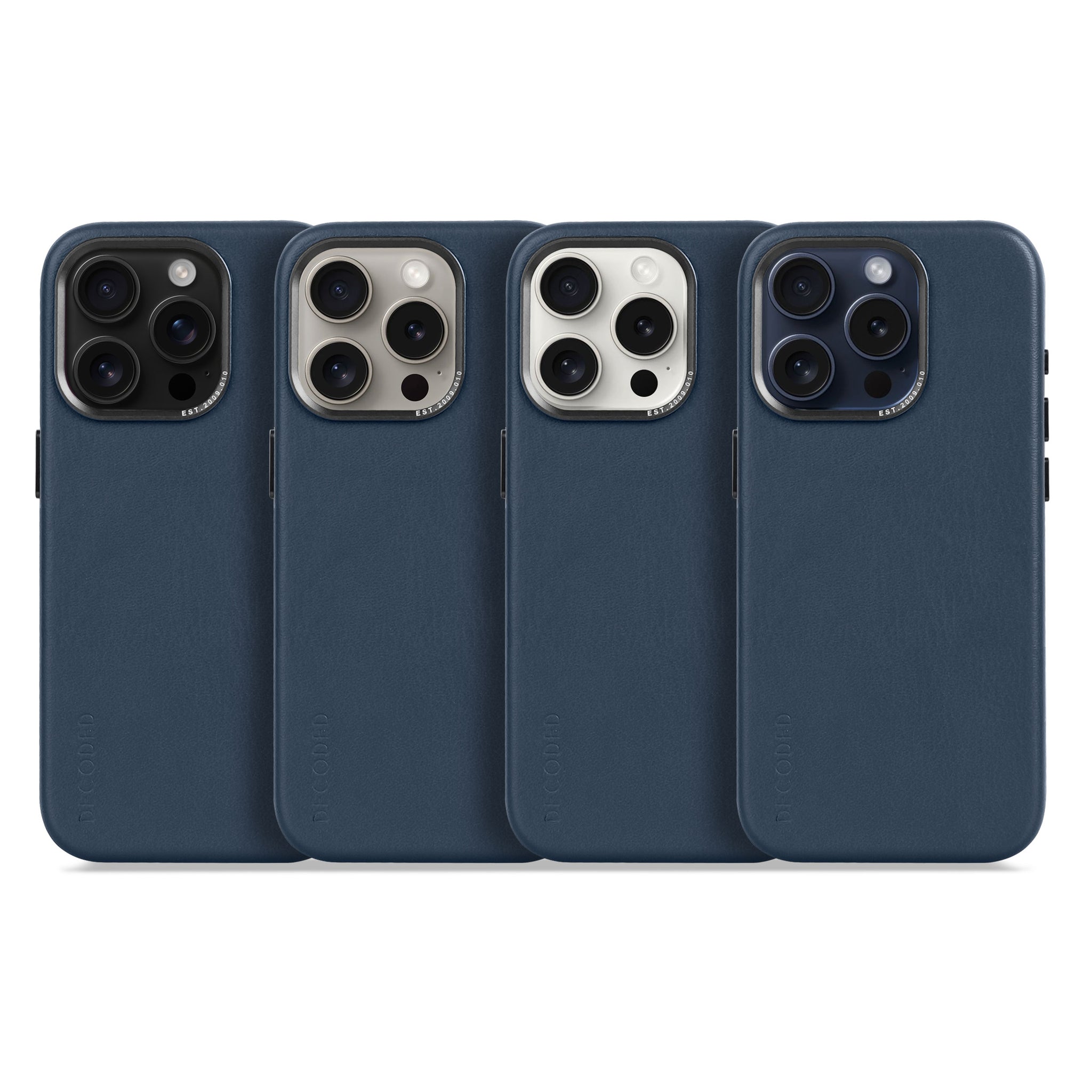 Leather Back Case iPhone 15 Pro - True Navy Blue - DECODED – Decoded