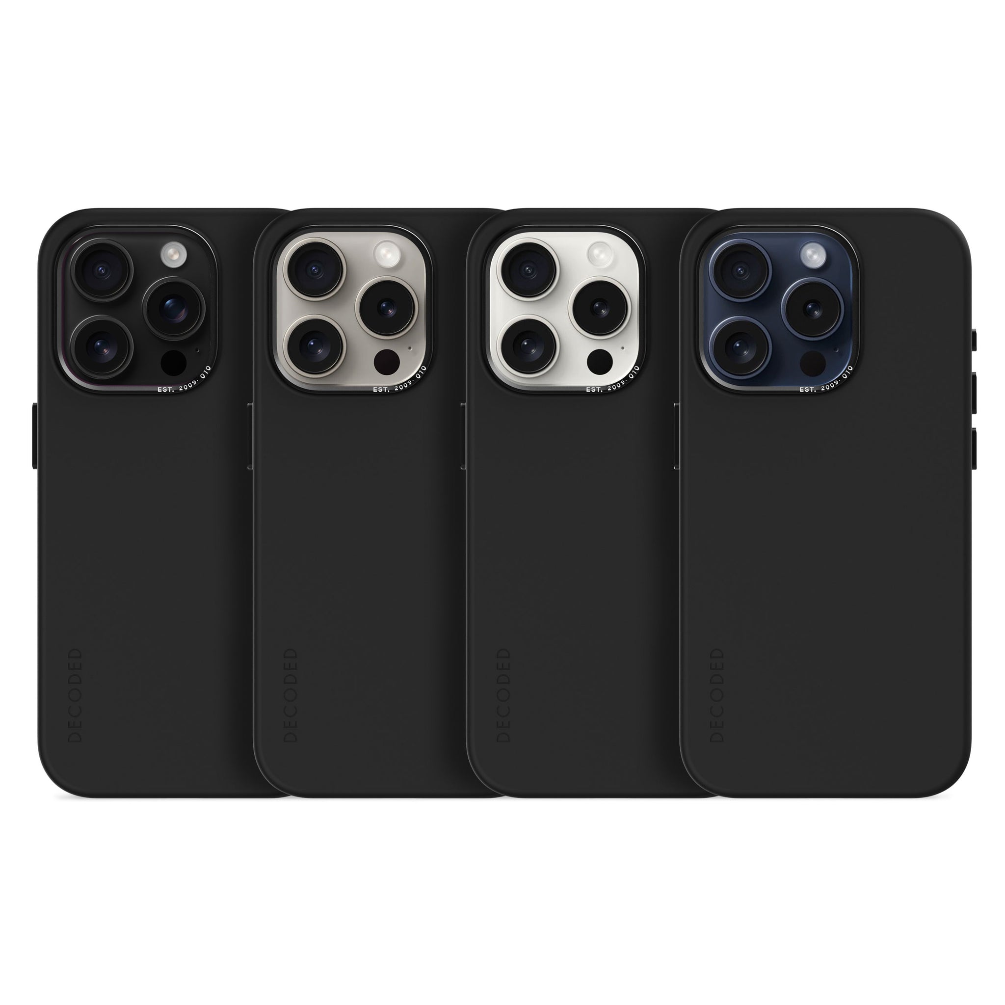AntiMicrobial Silicone Back Case iPhone 15 Pro - Graphene Black