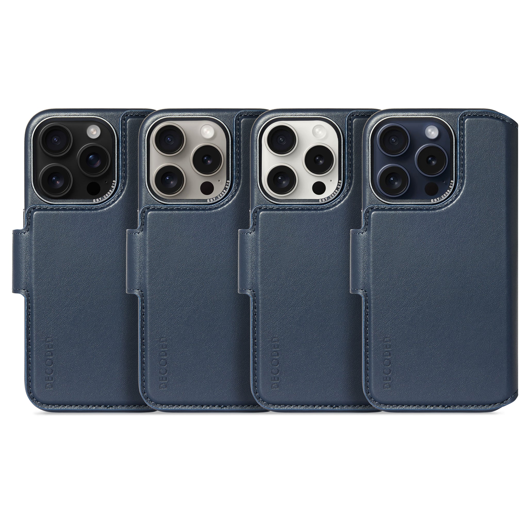 Leather Detachable Case iPhone 15 Pro - True Navy Blue - DECODED