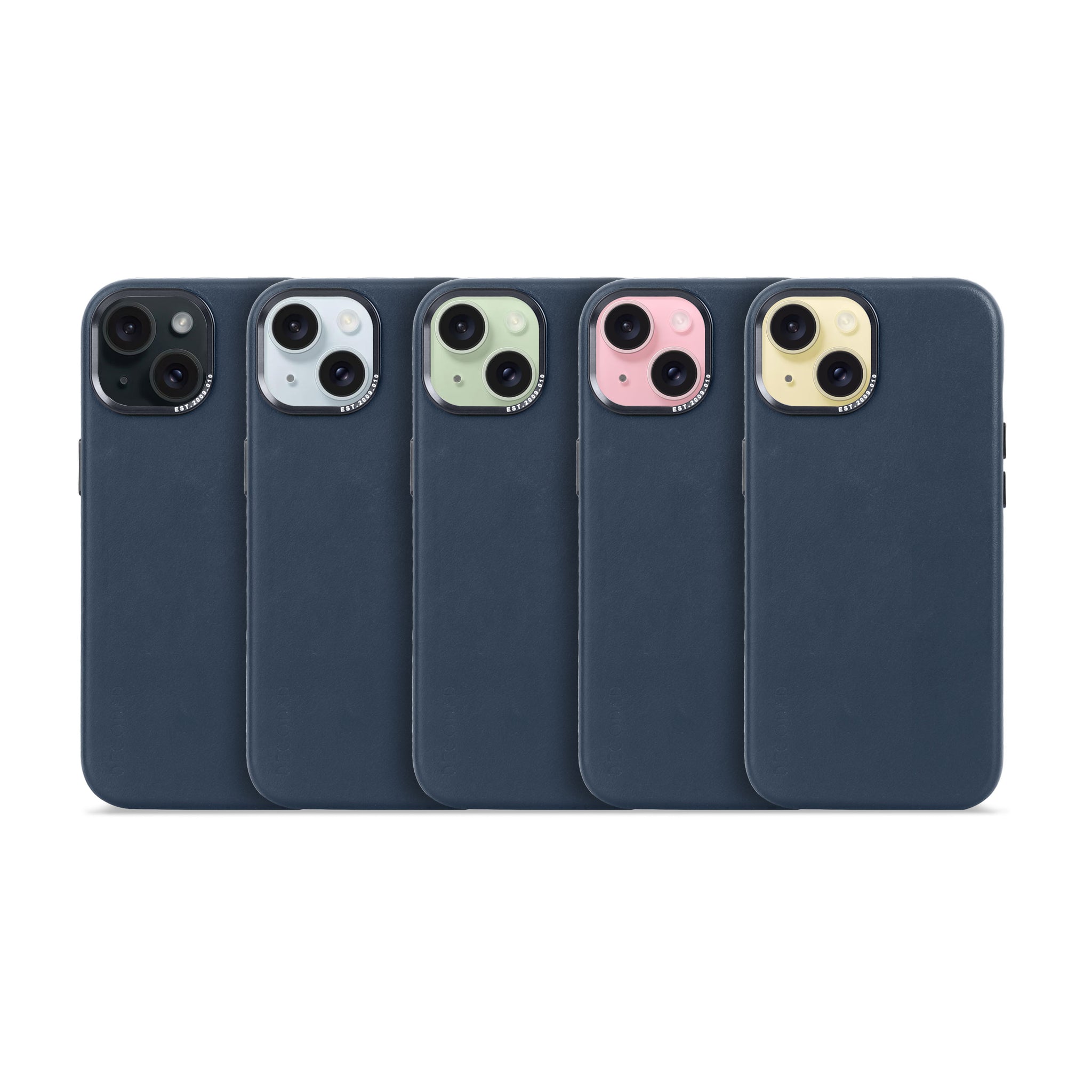 Leather Back Case iPhone 15 Plus - True Navy Blue - DECODED – Decoded