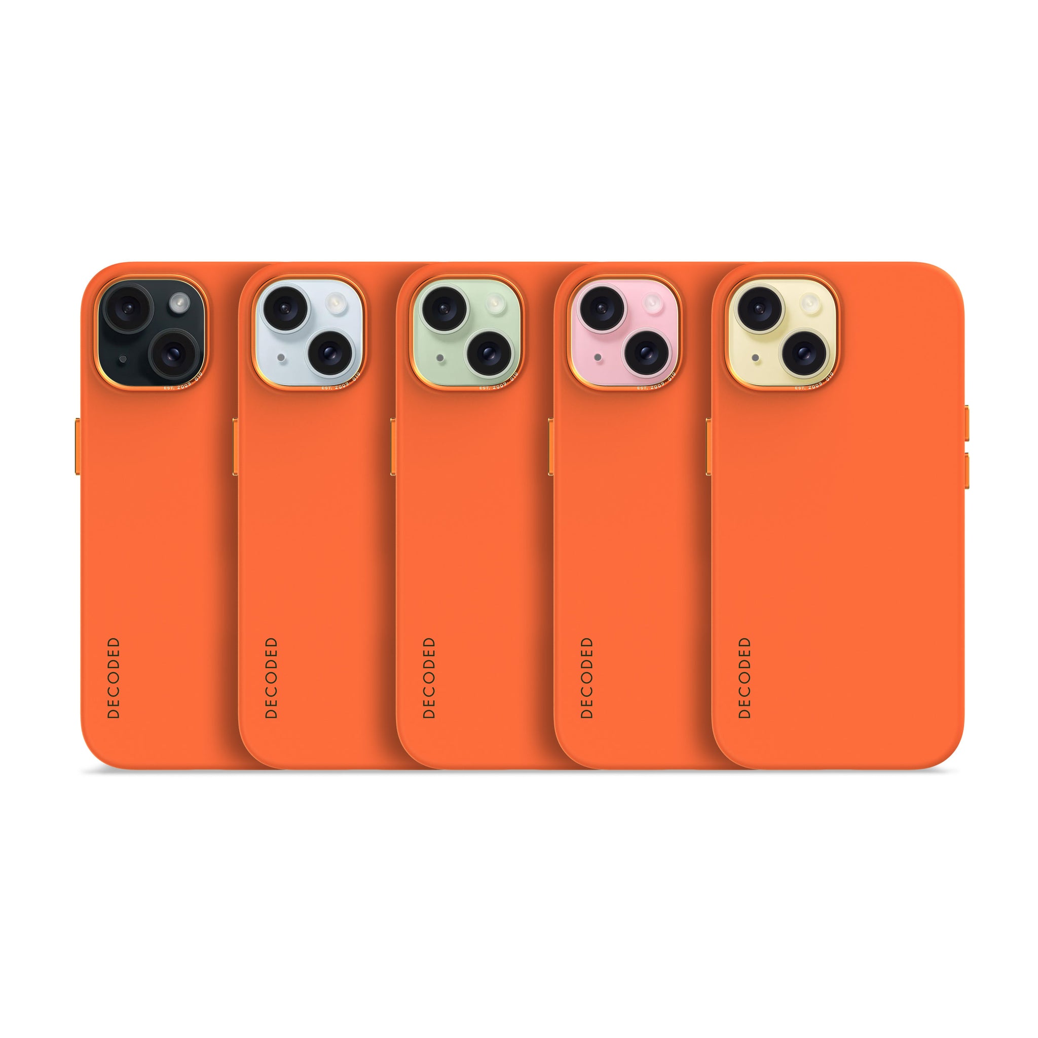 AntiMicrobial Silicone Back Case iPhone 15 Plus - Apricot Orange