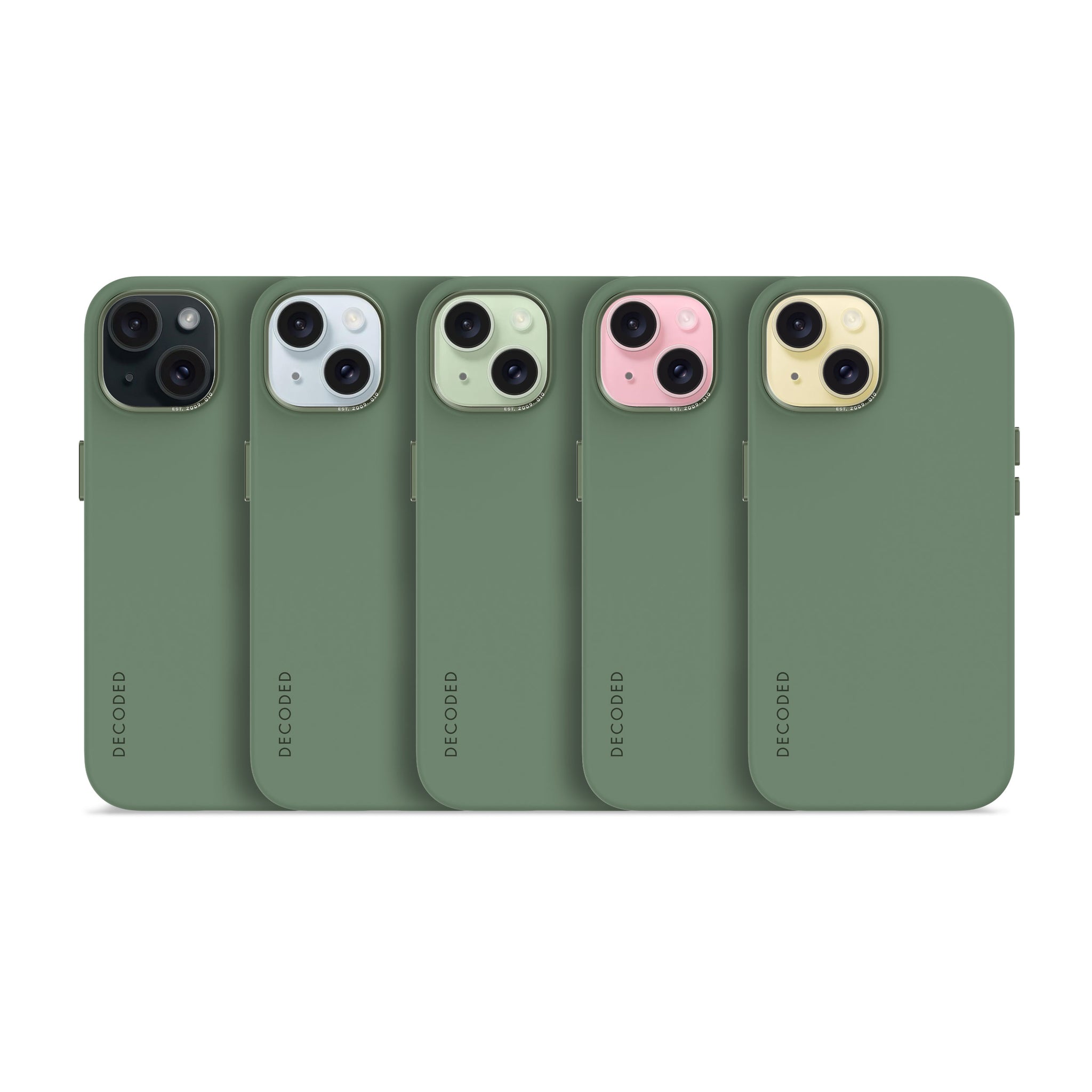 AntiMicrobial Silicone Back Case iPhone 15 Plus - Sage Leaf Green