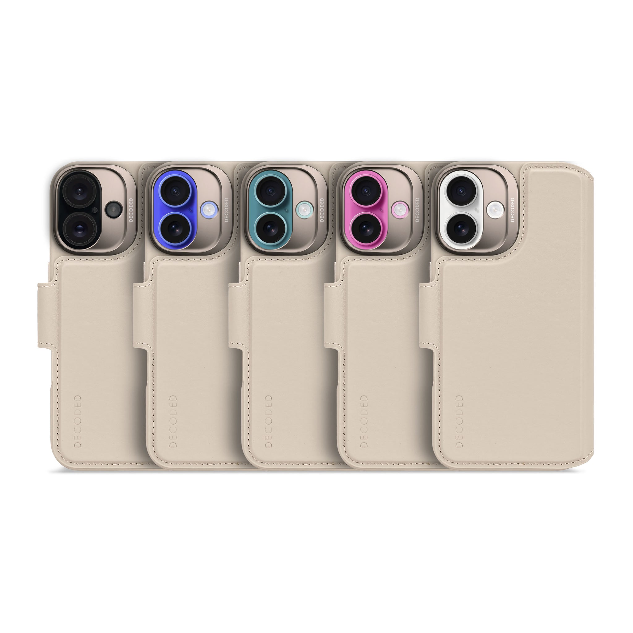 Leather Detachable Wallet Case iPhone 16 - Clay Beige - DECODED