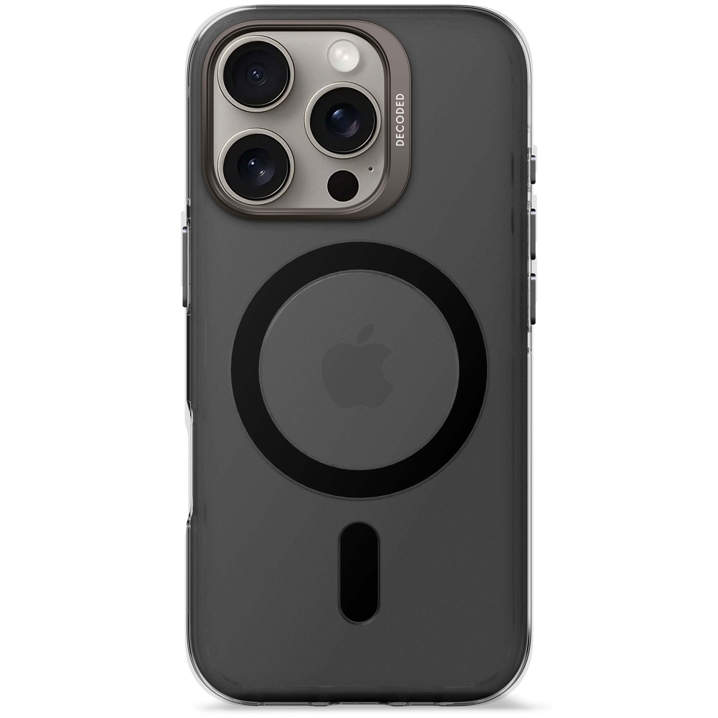 DECODED Recycled Plastic Transparent Clear Case | Frosted Black Transparent | iPhone 16 Pro DECODED Recycled Plastic Transparent Clear Case | Frosted Black Transparent | iPhone 16 Pro