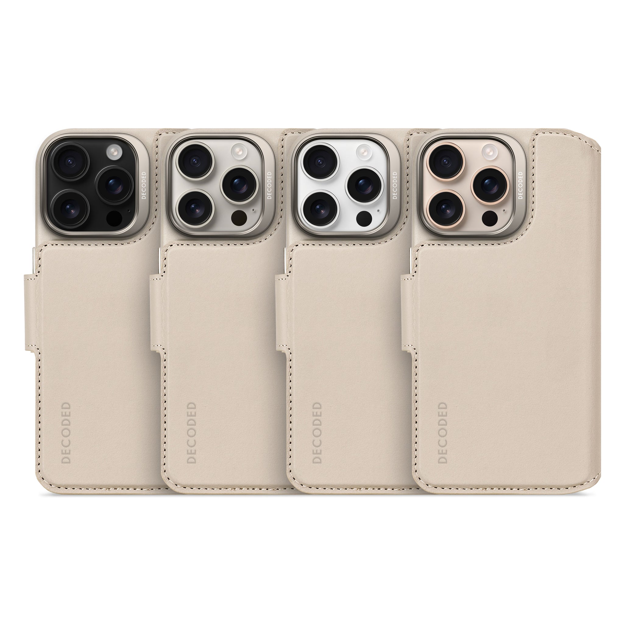 Leather Detachable Wallet Case iPhone 16 Pro - Clay Beige