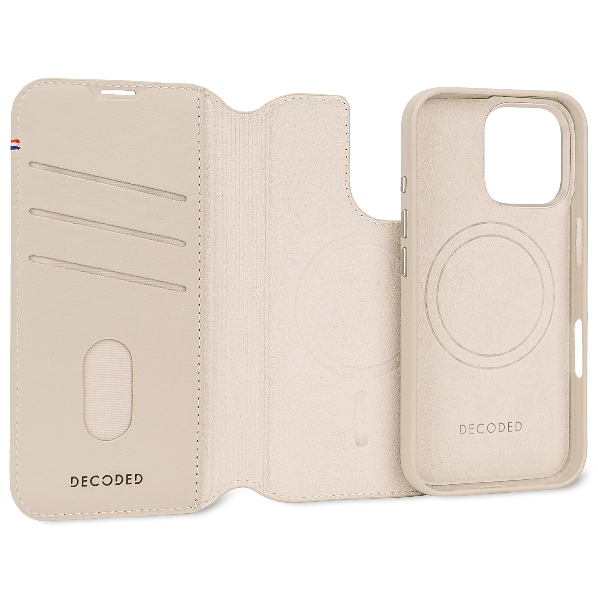 Leather Detachable Wallet Case iPhone 16 Pro - Clay Beige