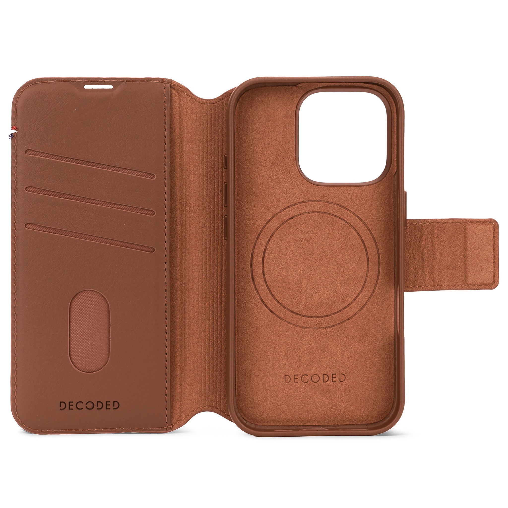 Leather Detachable Wallet Case iPhone 16 Pro - Tan Brown - DECODED