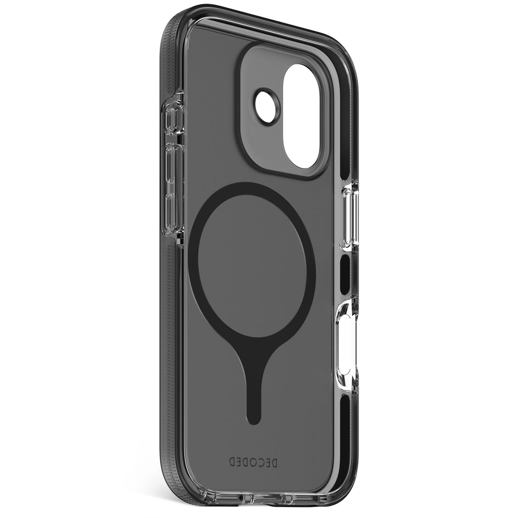 כיסוי אחורי DropTec לאייפון 17 - שקוף שחור חלבי