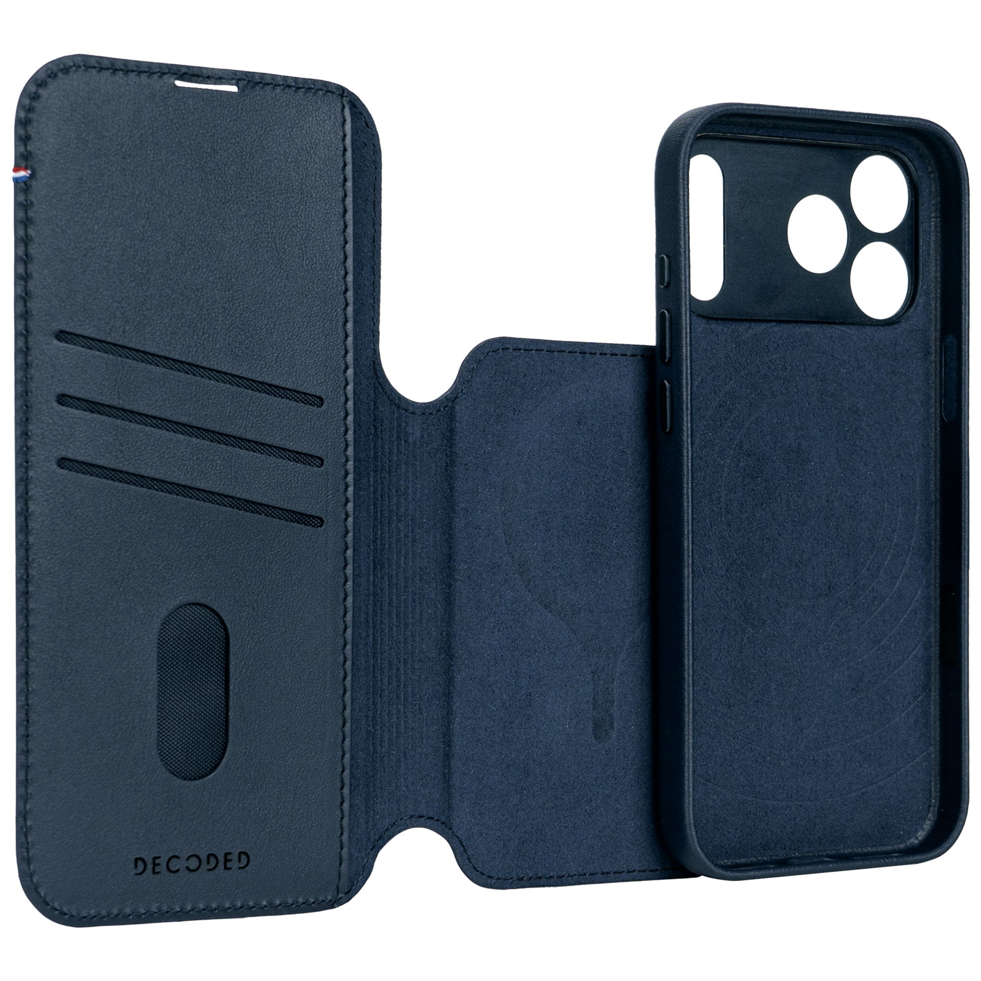 Leather Detachable Wallet Case | Navy Shadow | iPhone 17 Pro