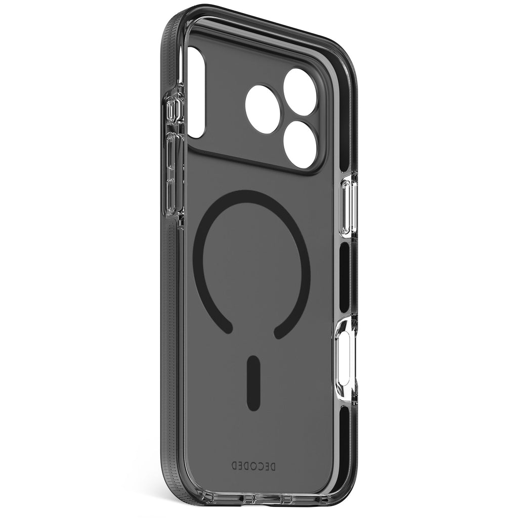 כיסוי DropTec שקוף לאייפון 17 פרו מקס - שחור