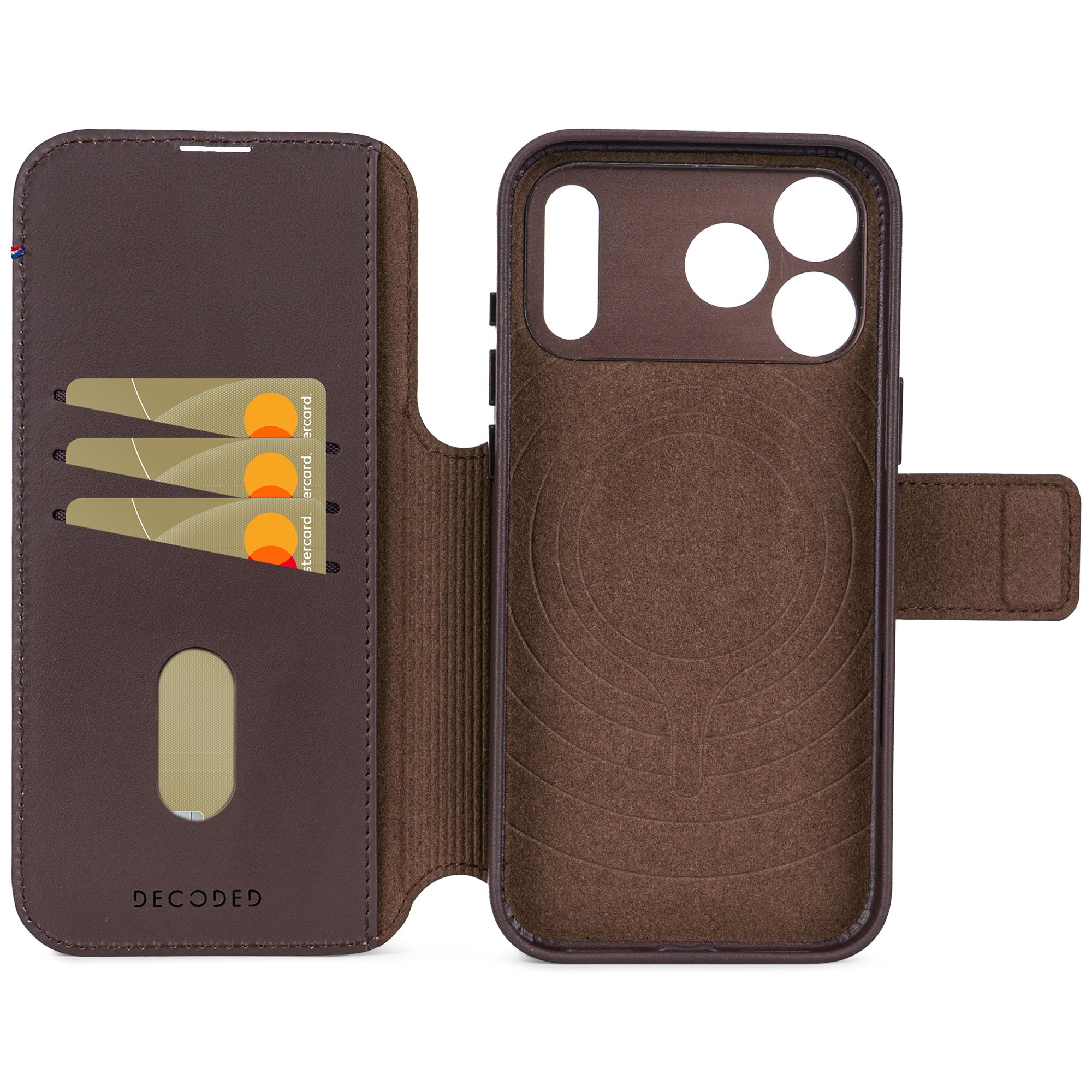 Leather Detachable Wallet Case iPhone 17 Pro Max - Chocolate Brown