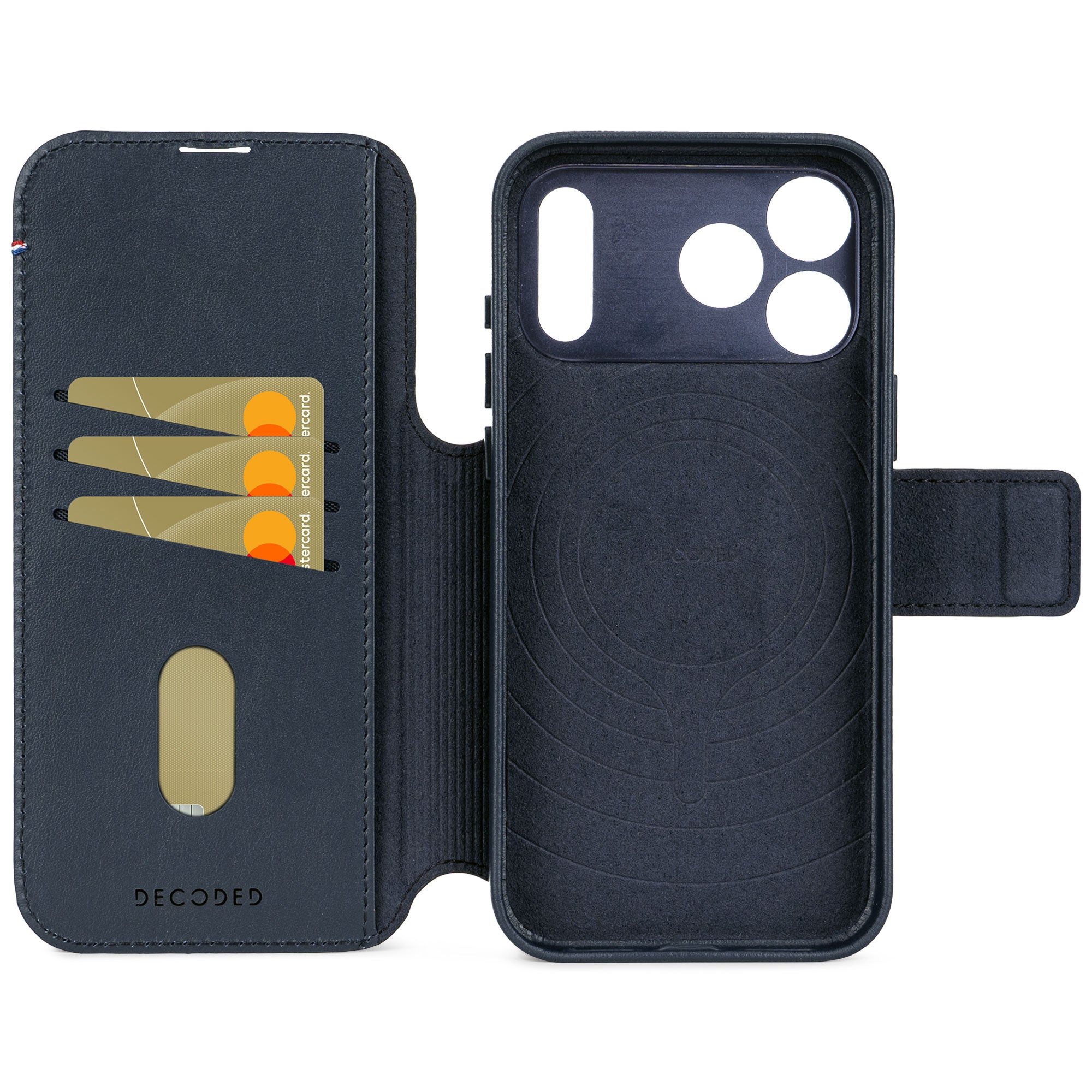 Leather Detachable Wallet Case iPhone 17 Pro Max Navy Shadow