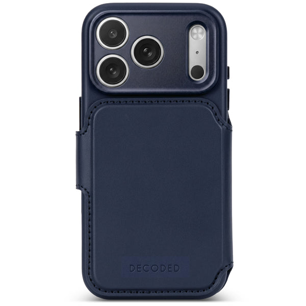 Leather Detachable Wallet Case iPhone 18 Pro | Midnight Blue