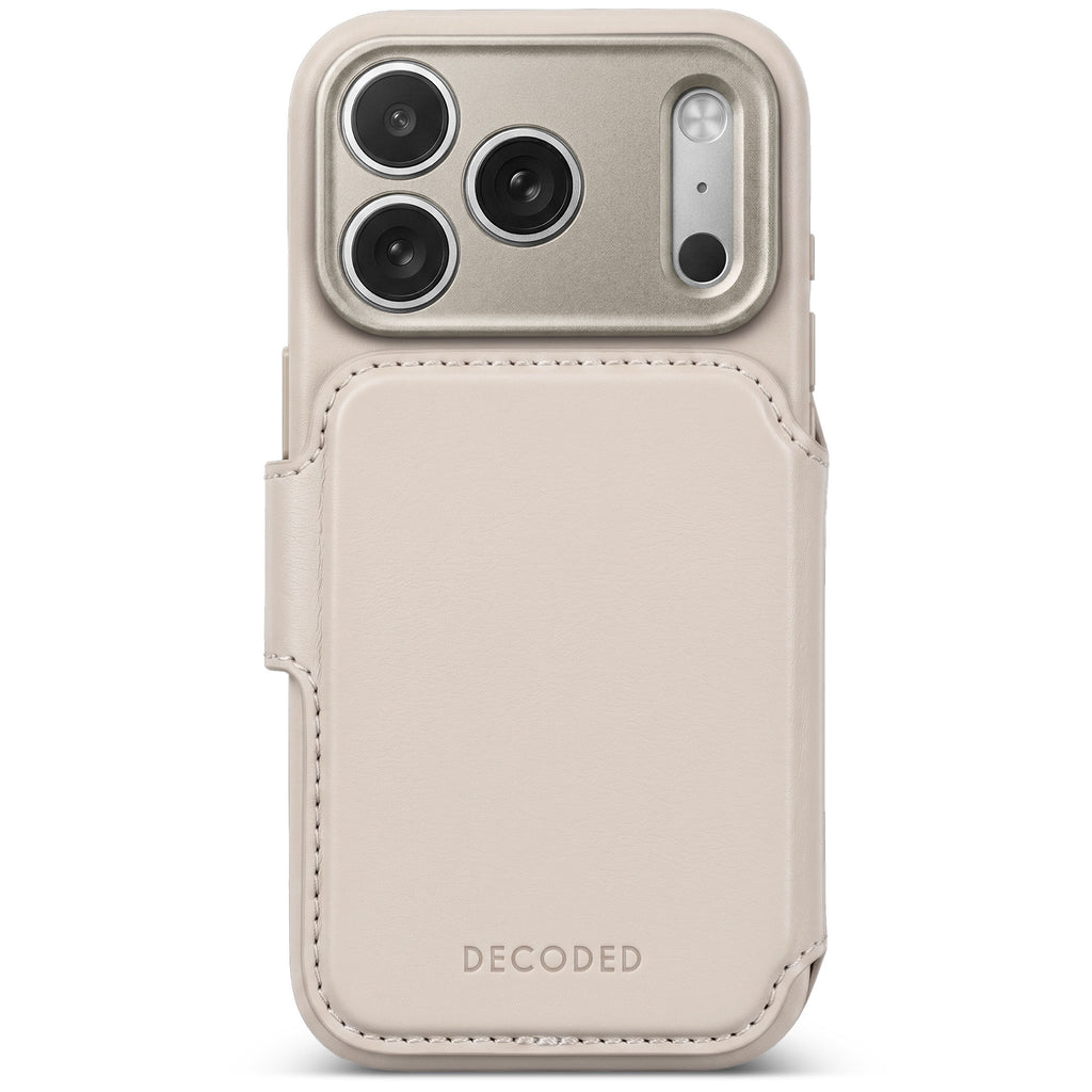 Leather Detachable Wallet Case iPhone 18 Pro | Taupe | DECODED