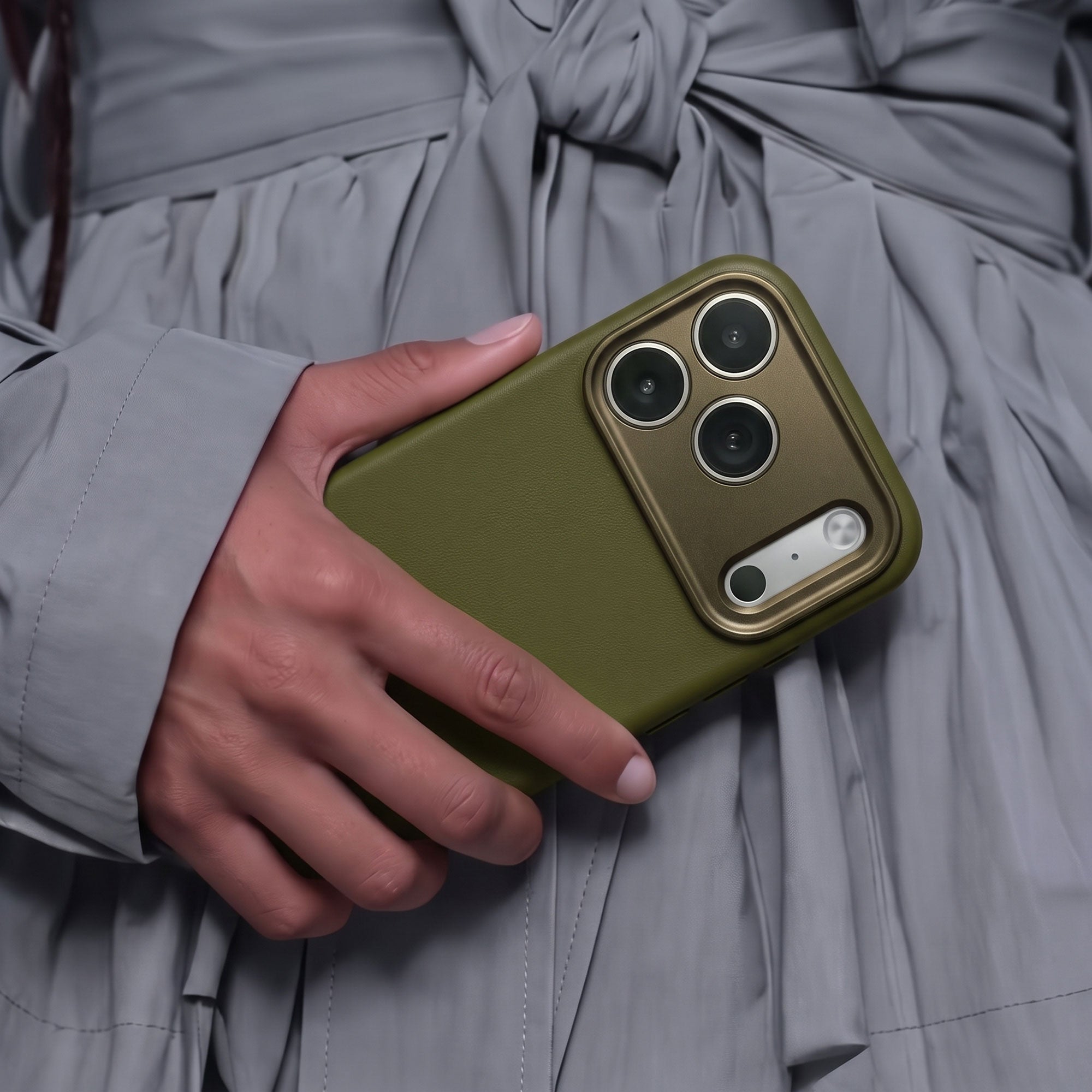 Leather Case iPhone 18 Pro | Moss Green | DECODED – Decoded
