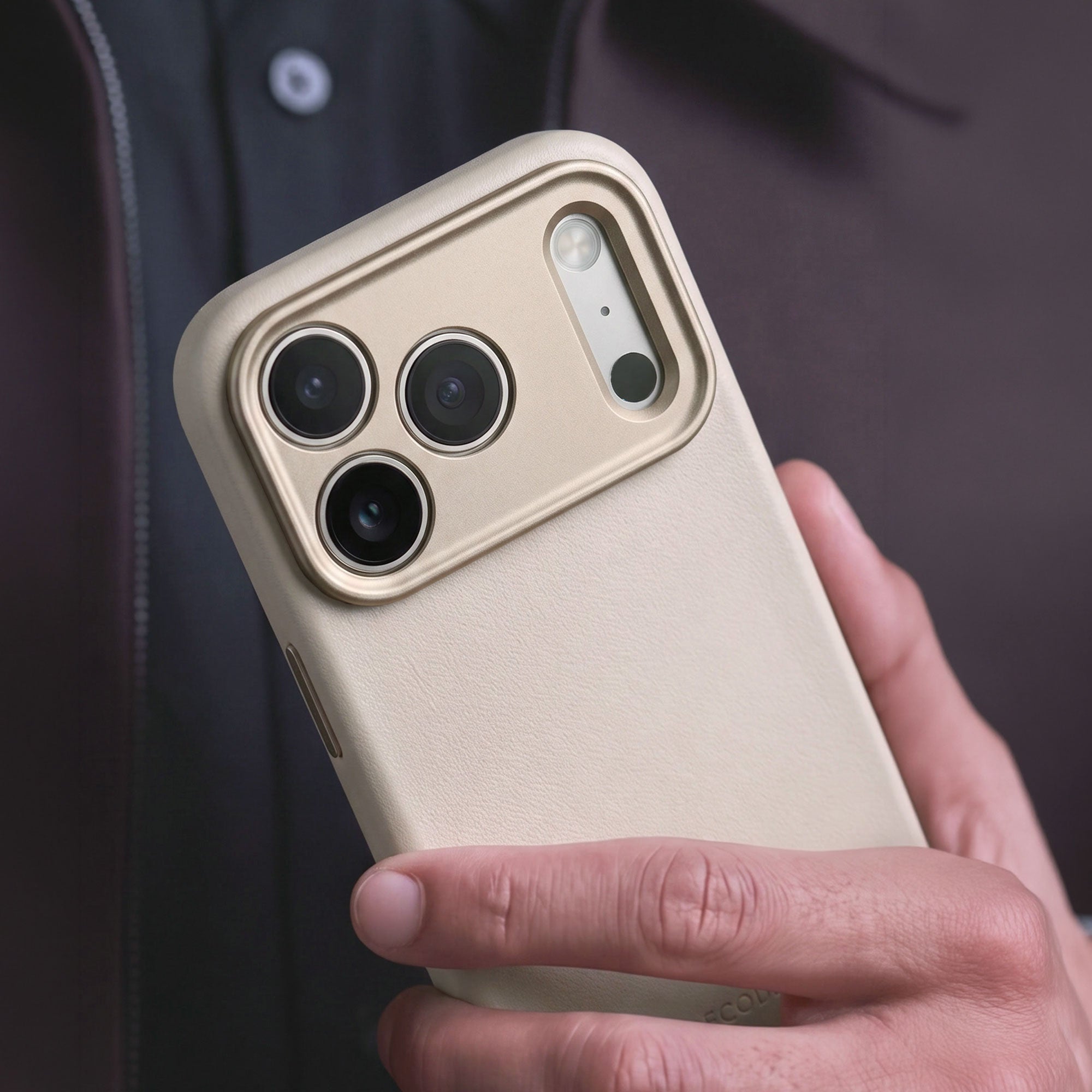 Leather Case iPhone 18 Pro | Taupe | DECODED – Decoded
