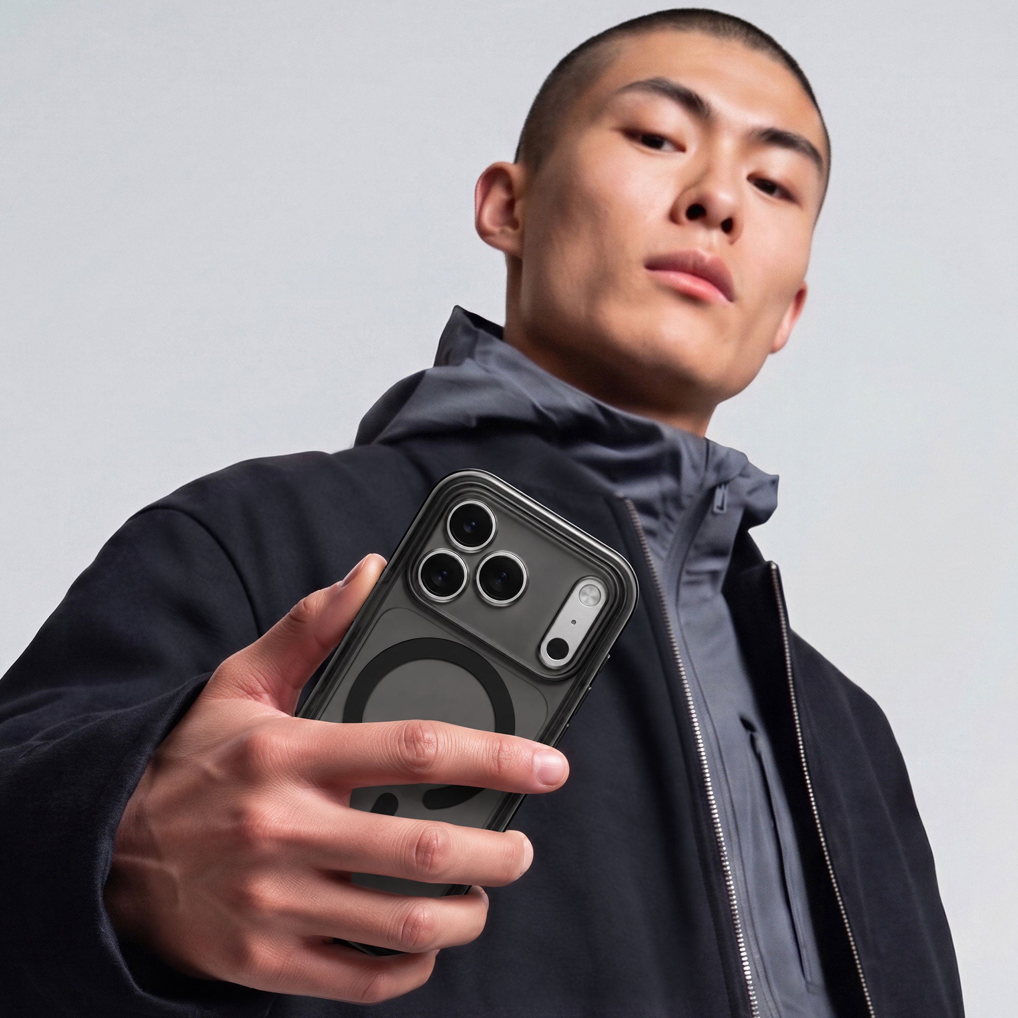 DropTec Clear Case iPhone 18 Pro | Frosted Black | DECODED