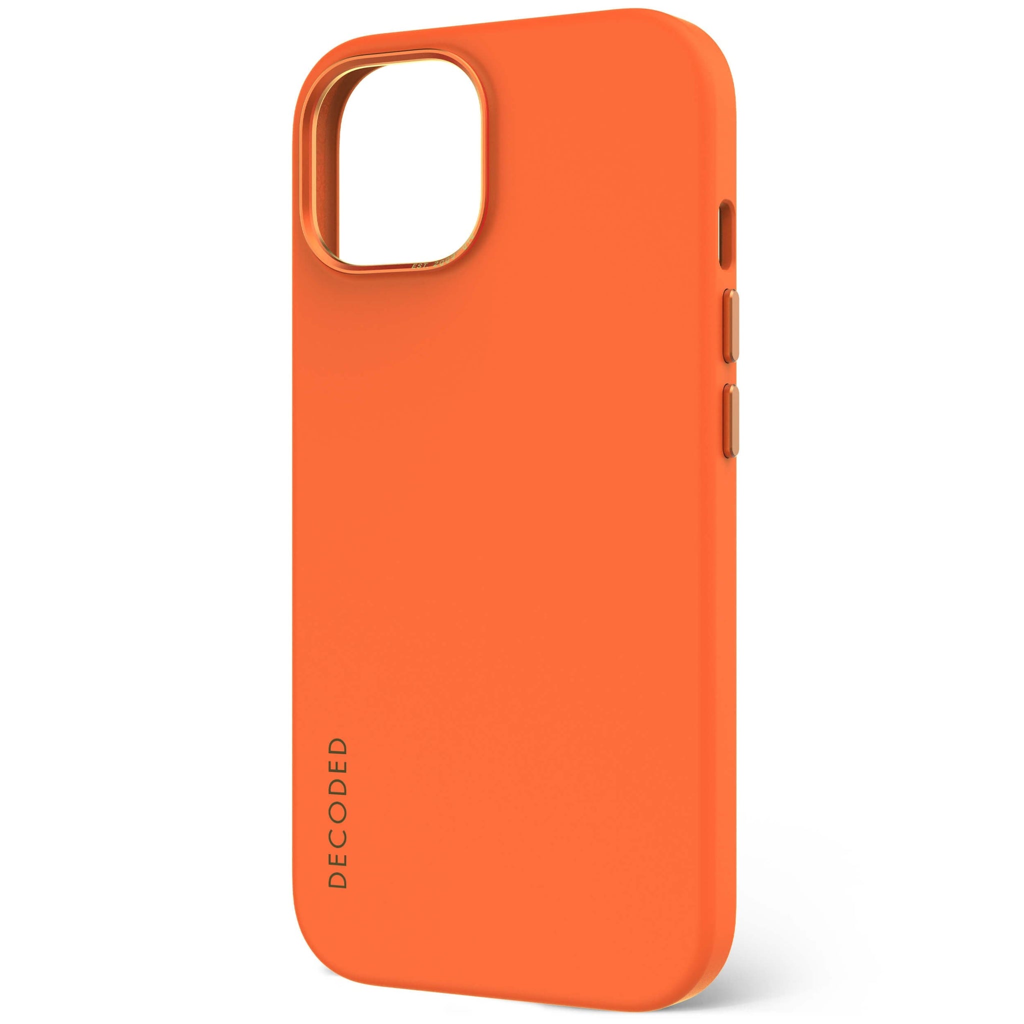 AntiMicrobial Silicone Back Case iPhone 15 - Apricot Orange