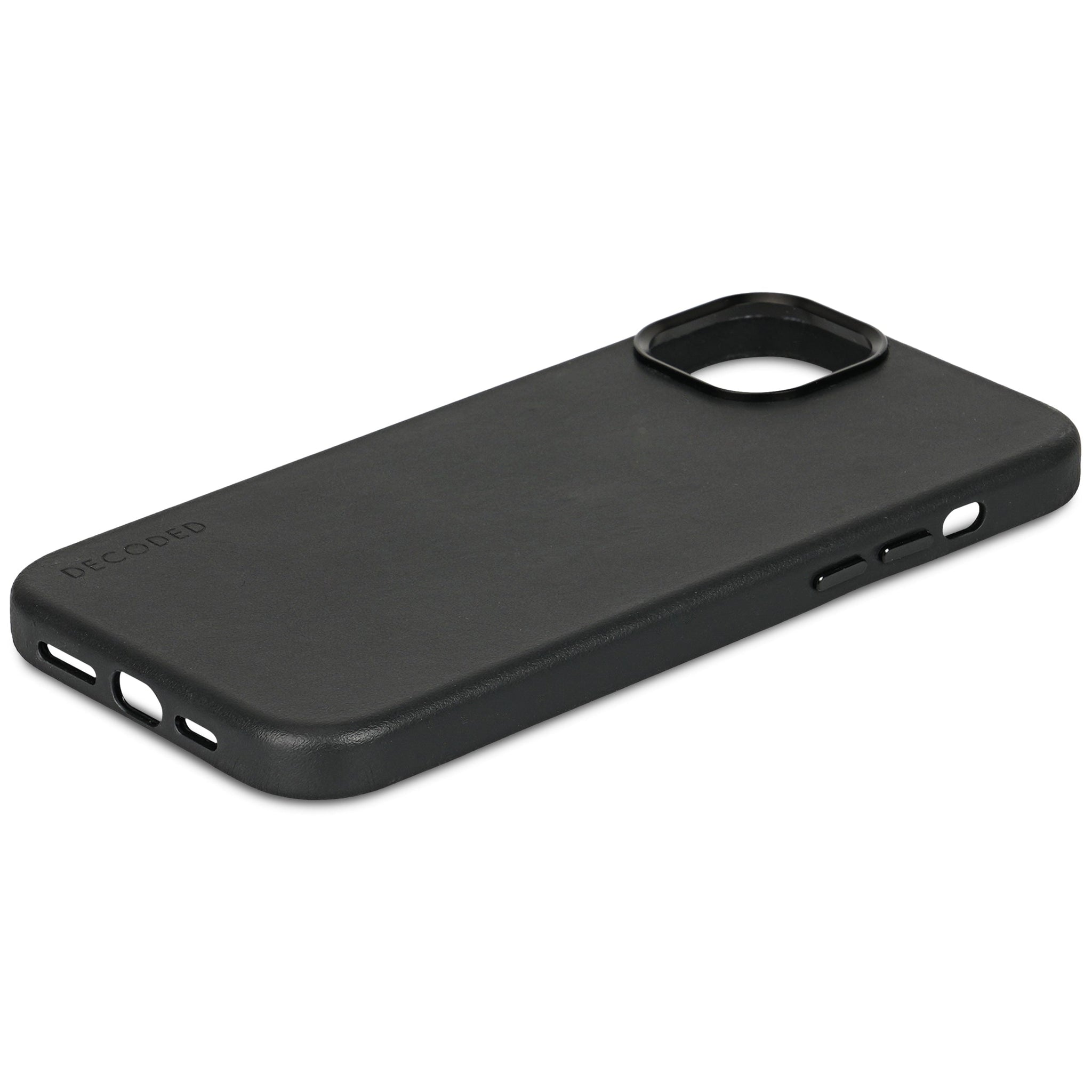 Leather Back Case iPhone 15 Plus - Black - DECODED – Decoded