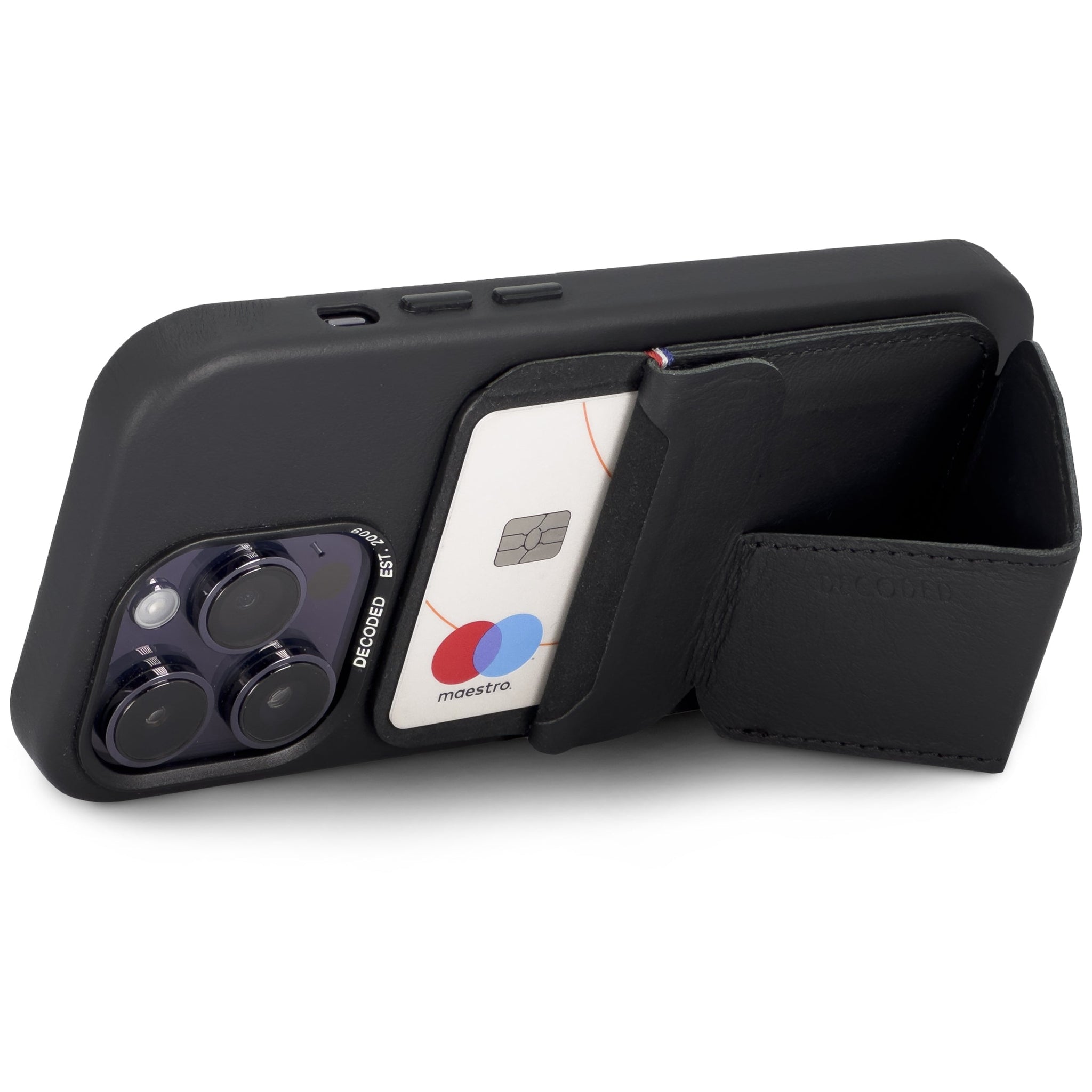 Leather MagSafe Wallet Stand | Black | DA23MCS1BK – Decoded