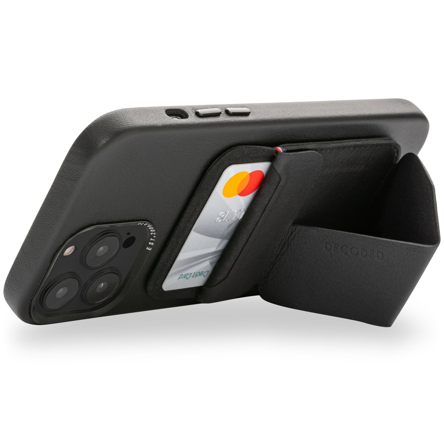 Leather MagSafe Card/Stand Sleeve | Black