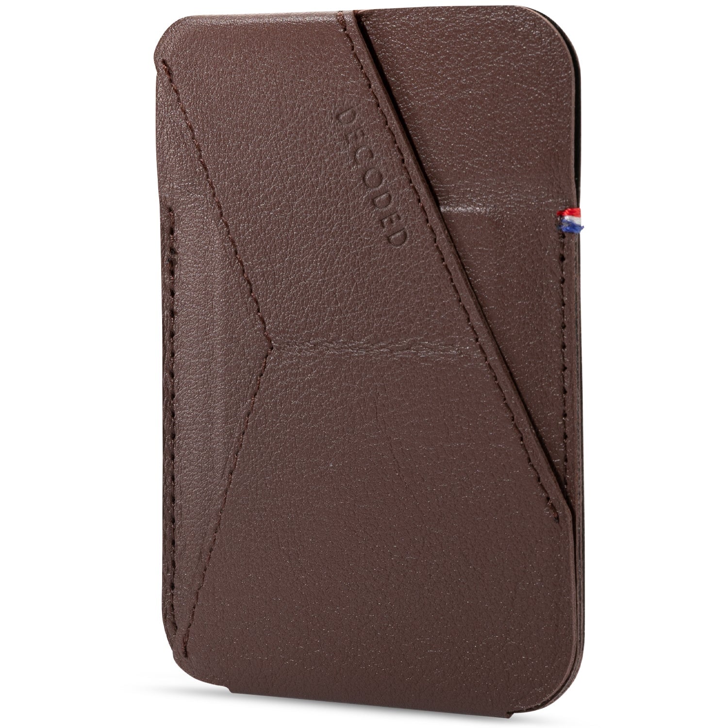 decoded magsafe card sleeve Leather MagSafe Card/Stand Sleeve | Chocolate Brown