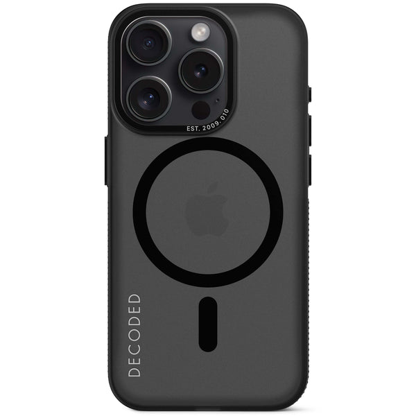 Recycled Plastic Grip Case iPhone 15 Pro - Transparant Black