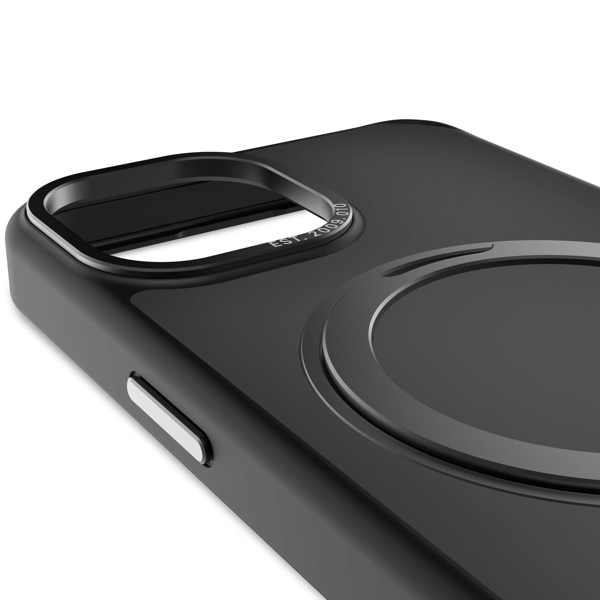 Recycled Plastic Transparant Loop Stand Back Case iPhone 15 - Transparant  Black